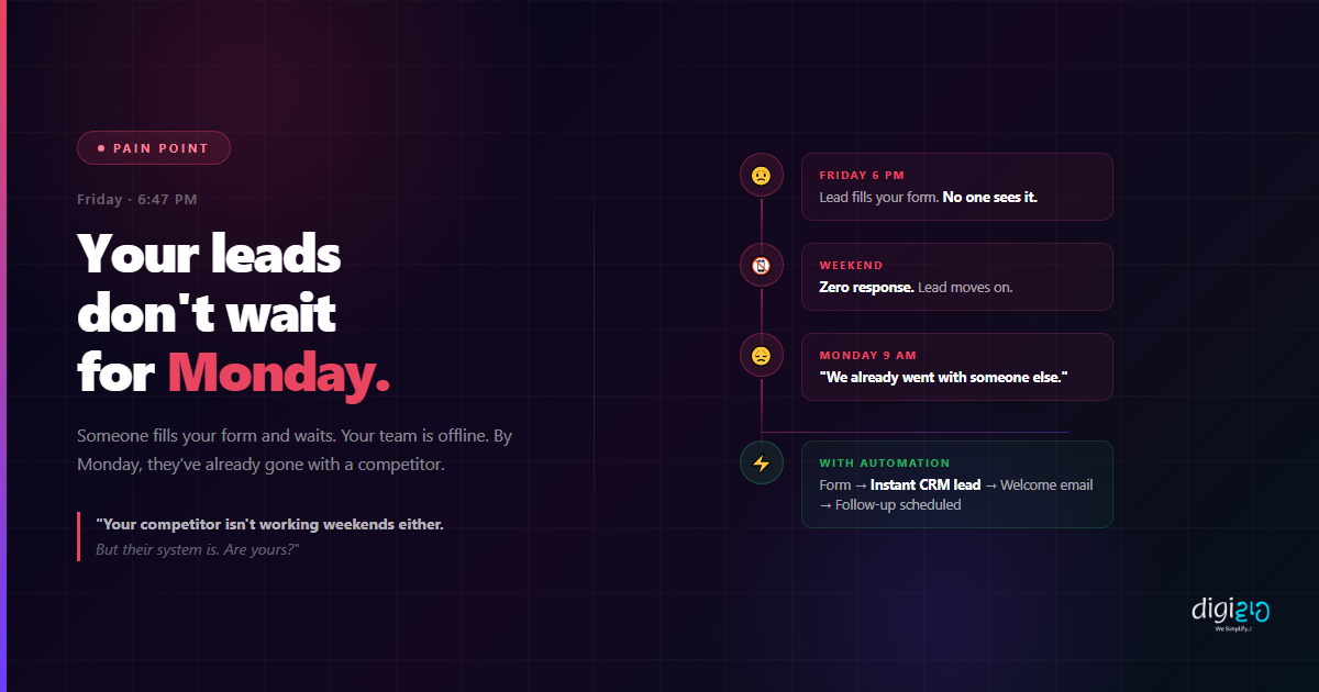 You Lose Leads Every Weekend — Here’s the Automated Fix