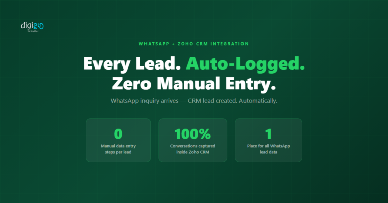 WhatsApp Zoho CRM integration — WhatsApp lead auto-logged in Zoho CRM